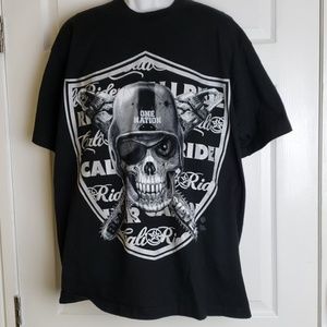 Black Oakland raiders one nation mens 2XL T shirt